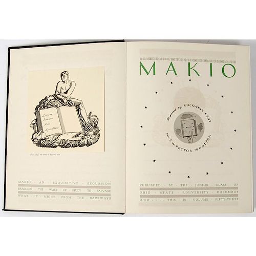 [Illustrated - Rockwell Kent] Scarce Rockwell Kent Illustrated OSU Makio Yearbook for 1934
