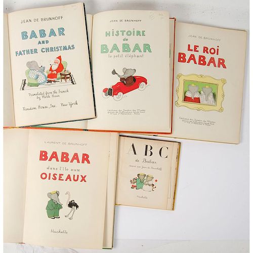 [Children's - Illustrated] Group of 5 Babar the Little Elephant by Jean de Brunhoff