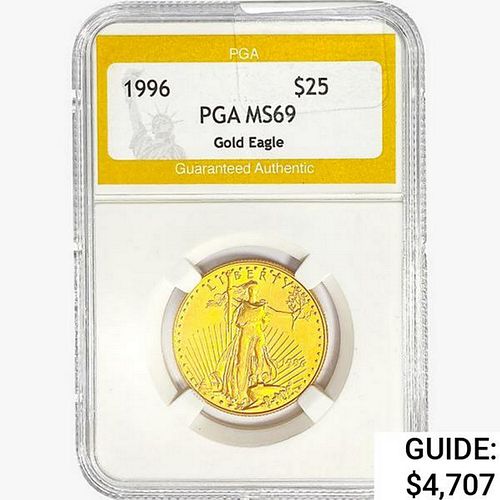 1996 $25 1/2oz. American Gold Eagle PGA MS69 
