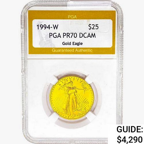 1994-W $25 1/2oz. American Gold Eagle PGA PR70 DCA