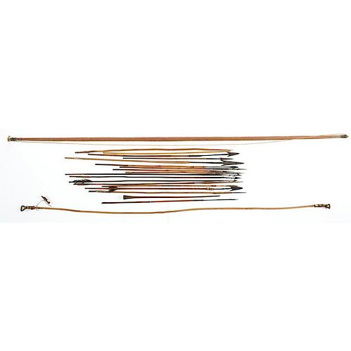 Bow from the Yucatan Peninsula PLUS Assortment of Arrows and African Bowstring, Deaccessioned from the Indianapolis Children'