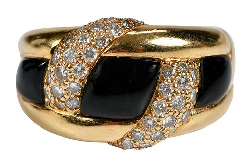 Van Cleef & Arpels Black Onyx and Diamond Ring