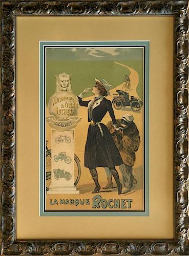 Automobiles & Cycles Rochet original poster by Philippe Chapellier circa 1900