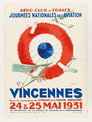 1931 Vincennes Air Show original event poster by Don, France