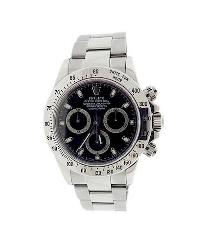 Rolex Daytona Steel Black Dial Chronograph Watch 116520