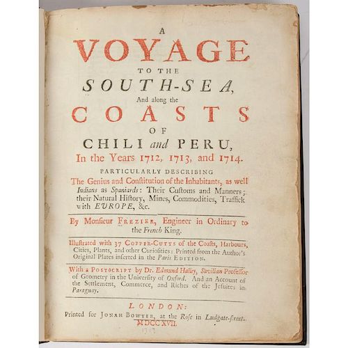 [Voyages and Travel - South Seas] Frezier's Voyages, 1717 with 24 Engraved Maps