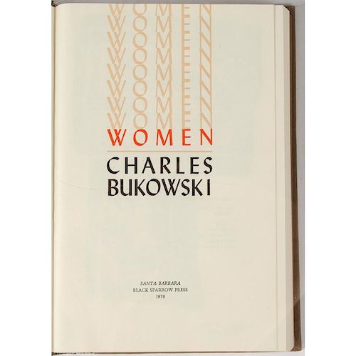 [Literature] Charles Bukowski. WOMEN. Signed/Limited Edition, #35 of 75 Issued with Original Oil Painting Bound In