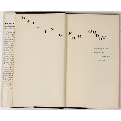 [Literature] Samuel Beckett. WAITING FOR GODOT. 1st American Edition of Classic 20th Century Allegory