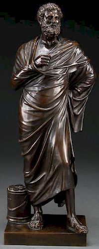 A BRONZE FIGURE OF SOPHOCLES, FRENCH 19TH C