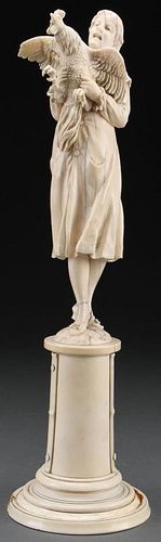 FRENCH CARVED IVORY FIGURE, PROBABLY DIEPPE