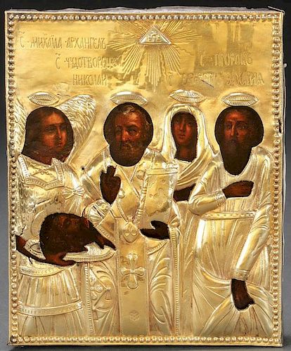 A RUSSIAN ICON OF SELECTED SAINTS, 18TH CENTURY