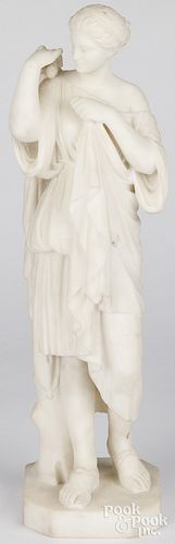 Italian carved marble figure of a woman