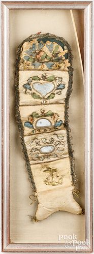 Silk and metallic thread sewing pocket, 18th c.