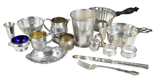 28 Sterling Table Items with 21 Silver Plate Items