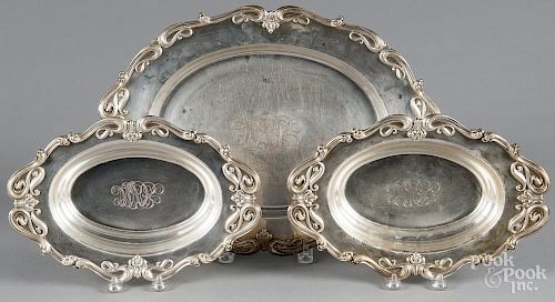 Pair of Whiting sterling silver serving dishes