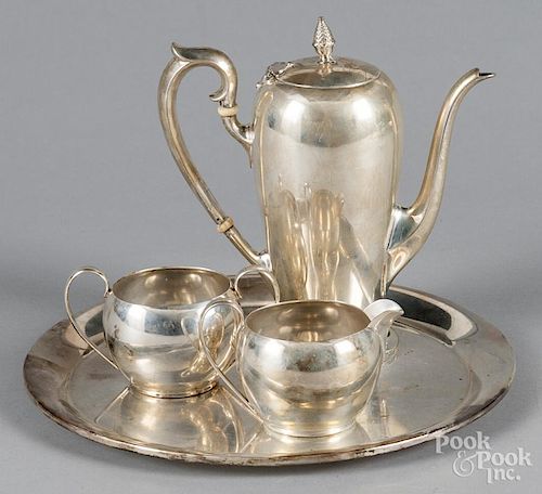 Watson sterling silver four-piece tea service