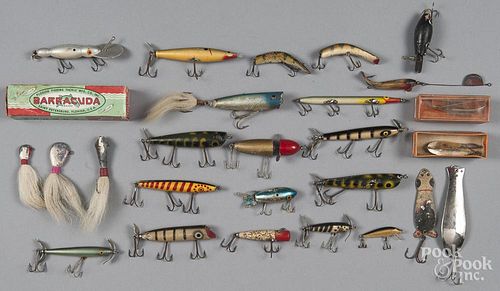 Miscellaneous fishing lures, to include Eger, Florida Fishing Tackle Co., Barracuda Bait Co., Smithw