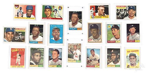 Baseball cards to include a 1955 Killebrew rookie, 1961 including Frank Robinson, (3) Banks, (2) May