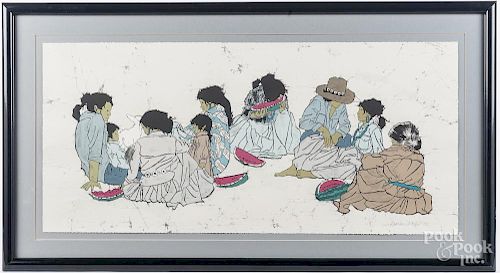 Marlene McGoffin (American 20th c.), lithograph titled Passing Traditions, signed lower right, 18''