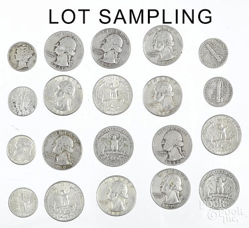 Group of assorted 90% silver coins, $35 face value.