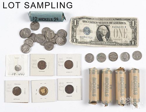 1986 US Liberty Commemoratives, together with almost four hundred Buffalo nickels, twenty-two wheat