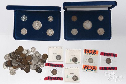 Two Classic Coin Collections, half dollars through cents, together with approx. thirty wheat pennies