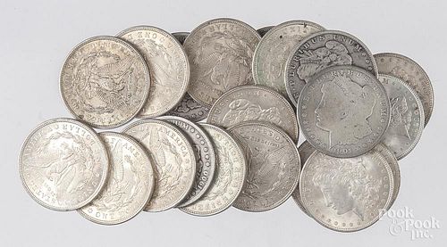 Twenty Morgan silver dollars, to include sixteen 1921.