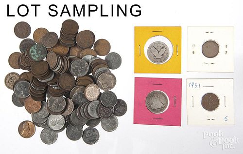 Large group of assorted pennies, to include approx. 1,500 mixed pennies, 300 steel cents, a large ce