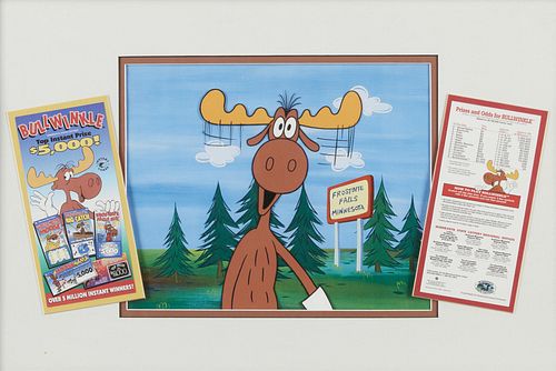 Animation Cel of Bullwinkle J. Moose of MN Lottery