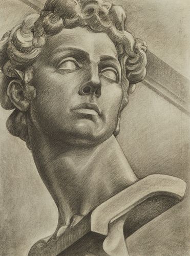 Peter Lupori Classical Bust Charcoal Drawing 1940