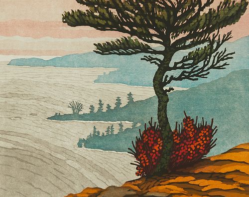 Jim Meyer "The Lone Pine" Woodblock Print