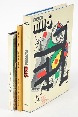 Joan Miro 5 original color lithographs in 3 books