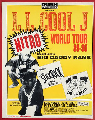 1989 Hip Hop Tour Poster LL Cool J Big Daddy Kane Slick Rick