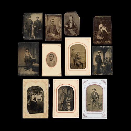 Group of 11 Tintype Portrait Photographs