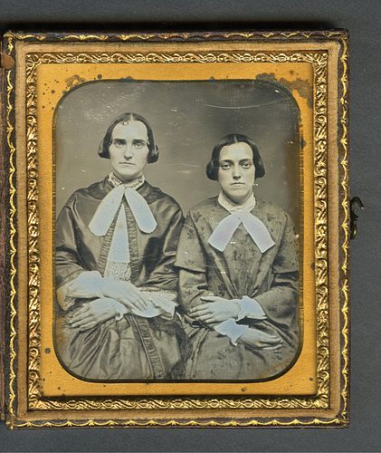 Daguerreotype Portrait Photo of Pair of Women