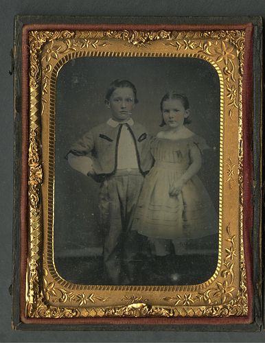 Quarter Plate Tintype Photo Portrait of Children