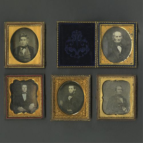 5 Sixth Plate Daguerreotype Portraits of Men