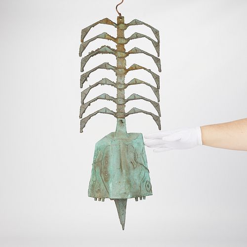 Paolo Soleri Large Bronze Ribbed Wind Bell