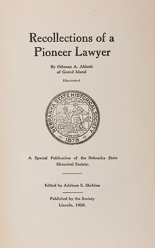 Abbott, Othman A. Recollections of a Pioneer Lawyer.