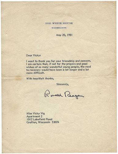 Reagan, Ronald. Typed Letter Signed.