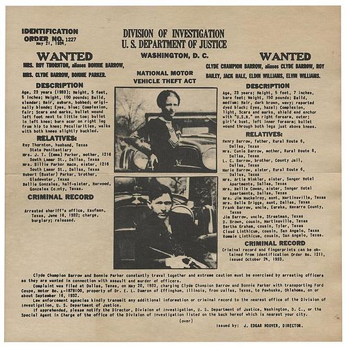 [Crime] Bonnie and Clyde. Original Wanted Poster