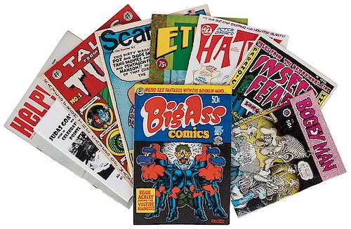 Crumb, Robert. Group of Nine Comic Books and Magazines.