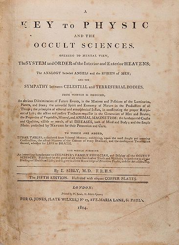 [Occult] Sibly, Ebenezer. A Key to Physic and the Occult Sciences.