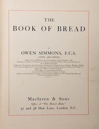 [Photography] Simmons, Owen C. The Book of Bread.