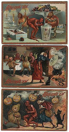 Seven Halloween Postcards. Raphael Tuck Series No. 160.