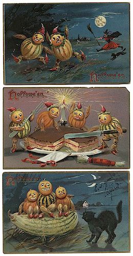 Nine Halloween Postcards. Raphael Tuck Series No. 150.