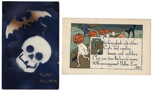 Halloween Postcards. Lot of Two.