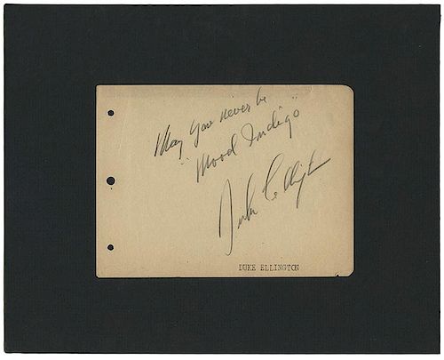Ellington, Duke. Autographed Note Signed.