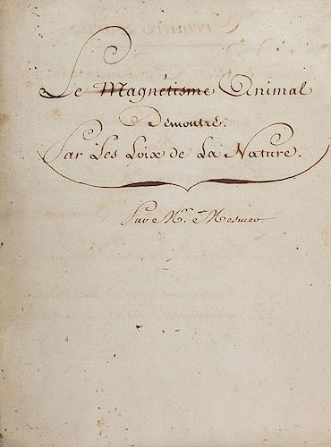 [Mesmer, Franz Antoine] Anonymous Student. Le magnetisme animal