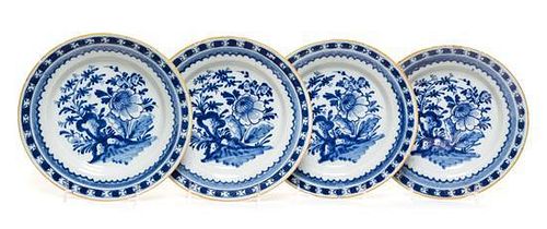 A Set of Four Delft Plates Diameter 9 inches.